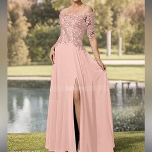 Elegant Maxi Dress - rose gold color